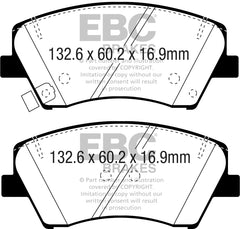 EBC 2017+ Hyundai Elantra 1.4L Turbo Greenstuff Front Brake Pads