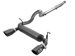 عادم خلفي من الفولاذ المقاوم للصدأ من سلسلة Rebel Series 409 من aFe لسيارة Jeep Wrangler JL 2.0L (t) موديلات 18-21 - طرف أسود