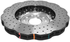 DBA 15-20 Volkswagen Golf R 3.6L أمامي سلسلة 5000 دوار مثقوب بشكل متقاطع مع غطاء فضي