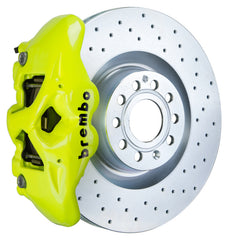 بريمبو 05-10 جيتا GLI Fr GT BBK 4Pis Cast 345x30 1pc Rotor Drilled-Fluo. أصفر