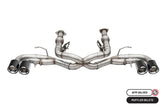 كورسا 20-23 شيفروليه كورفيت C8 RWD 3in Track Cat-Back Delete Exhaust مع أطراف مصقولة من CF مقاس 4.5 بوصة
