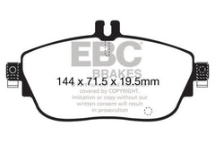 EBC 13+ Mercedes-Benz CLA250 2.0 Turbo Redstuff Front Brake Pads