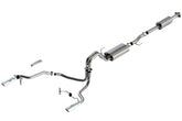 بورلا F-150 2021 3.3 لتر CC SB EC STB XL/XLT/Lariat/KR/Plnm/LTD 3/2.25 SRE Cat-Back S-Type Chrome Tips