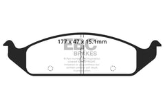 وسادات الفرامل الأمامية Greenstuff لسيارة Chrysler Cirrus 2.4 (عجلات مقاس 14 بوصة) EBC 95-97