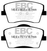 EBC 2018+ Volvo XC40 T4 Greenstuff Front Brake Pads