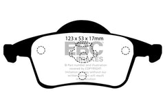 وسادات الفرامل الخلفية من Redstuff لسيارة Volvo S60 2.3 Turbo T5 EBC 01-05