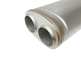 كاتم صوت aFe MACH Force-Xp 409 SS بمدخل مزدوج/مخرج مزدوج 3 بوصات ارتفاع 5 بوصات × عرض 8 بوصات × طول 18 بوصة - هيكل بيضاوي
