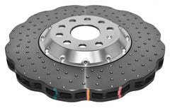 DBA 12-13 Volkswagen Golf R 2.0L أمامي سلسلة 5000 دوار مثقوب بشكل متقاطع مع غطاء فضي