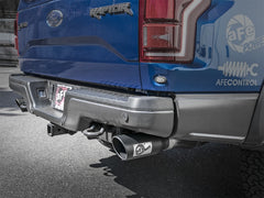 عادم aFe MACH Force-Xp 3 بوصة إلى 3-1/2 بوصة من مادة 304 SS Cat-Back مع طرف أسود لسيارة Ford F-150 Raptor V6 سعة 3.5 لتر موديلات 17-18