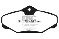 وسادات الفرامل الخلفية Greenstuff لسيارة Ford Taurus 3.0 EBC 94-00