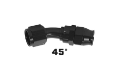 Aeromotive PTFE Hose End - AN-12 - 45 Deg - Black Anodized