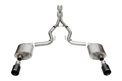 كورسا 24 فورد موستانج GT- سبورت كات باك إكس.سيس 3.0 بوصة مخرج خلفي مزدوج مع طرف مستقيم من مادة PVD سوداء مقاس 4.5 بوصة