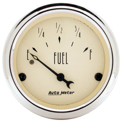 Autometer 2in 0 OHMS Empty/30 OHMS Full Antique Beige Fuel Level Gauge