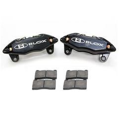 فرامل ووسادات BLOX Racing مزورة بأربعة مكابس (تلائم أقراص هوندا/أكورا مقاس 262 مم)