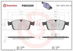 Brembo 16-17 Volvo XC60 Front NAO Brake Pad