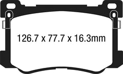 EBC 15+ Hyundai Genesis 3.8 Yellowstuff Front Brake Pads