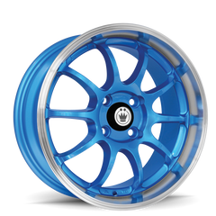 Konig Lightning 15x7 4x100 ET38 Blue/Machine Lip