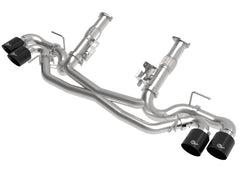 aFe MACH Force-Xp 3in إلى 2-1/2in 304SS Cat-Back (بدون Muff.) 2020 Chevy Corvette (C8) 6.2L - طرف أسود