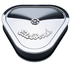 منظف الهواء Edelbrock Pro-Flo Series ذو السطح الفولاذي المثلث مقاس 14 125 بوصة × 13 375 بوصة × 3 5 بوصة من الكروم