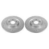 Power Stop 17-19 Audi A4 Rear Evolution Drilled & Slotted Rotors - Pair