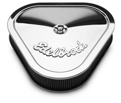 منظف الهواء Edelbrock Pro-Flo Series ذو السطح الفولاذي المثلث مقاس 14 125 بوصة × 13 375 بوصة × 3 5 بوصة من الكروم