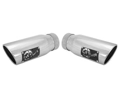 طرف عادم مصقول من الفولاذ المقاوم للصدأ من aFe MACHForce-XP 304 مقاس 3.5 بوصة × 4.5 بوصة للخارج × 12 بوصة للطول بمشبك