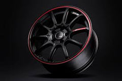 SSR GTV05 5x114.3 17x7.0 Offset 42 Flat Black w/ Red Line