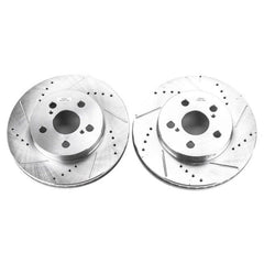 Power Stop 16-19 Toyota Prius Front Evolution Drilled & Slotted Rotors - Pair