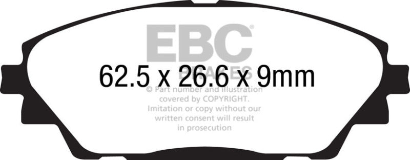 وسادات الفرامل الأمامية من Redstuff لسيارة Mazda 3 2.0 (صنع في اليابان) EBC 14+
