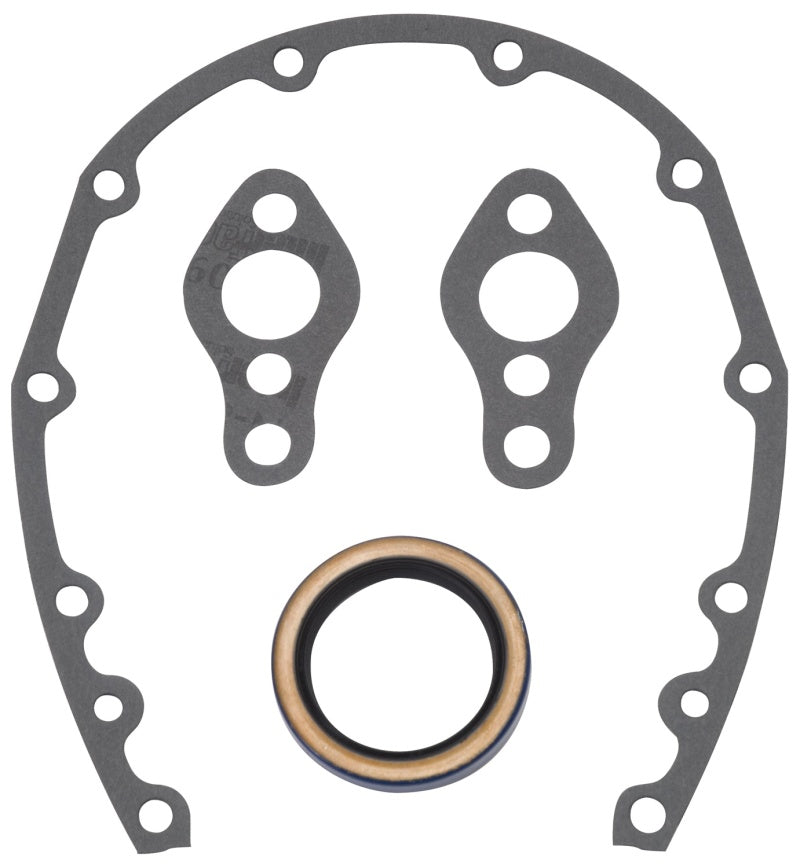 طقم غطاء توقيت وختم الزيت من Edelbrock SBC