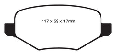 EBC 11-14 Ford Edge 2.0 Turbo Redstuff Rear Brake Pads