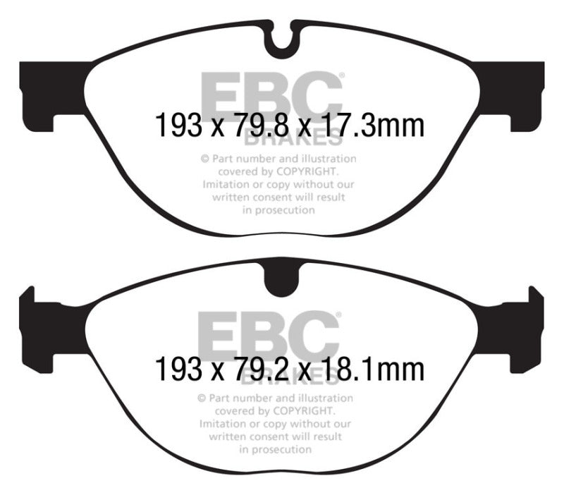 EBC 13+ Jaguar F-Type (Cast Iron Only) 3.0 Supercharged (380) Perf Pkg وسادات فرامل أمامية Redstuff