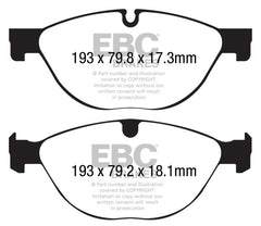 EBC 13+ Jaguar F-Type (Cast Iron Only) 3.0 Supercharged (380) Perf Pkg وسادات فرامل أمامية Redstuff