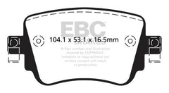 وسادات الفرامل الخلفية من Redstuff لسيارة Volkswagen GTI 2.0T EBC 15-19