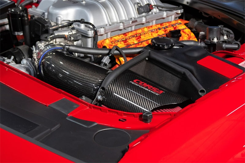مدخل هواء من ألياف الكربون لسيارات كورسا 19-21 دودج تشالنجر SRT/Hellcat/Redeye/Demon مع فلتر زيت MaxFlow 5.