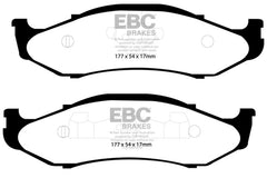 وسادات فرامل أمامية Yellowstuff عالية دوارة مقاس 2.5 بوصة مقاس 82 مم لسيارة Jeep Cherokee EBC 97-99