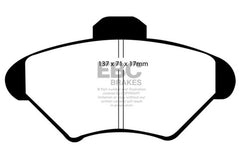 وسادات الفرامل الأمامية من Redstuff لسيارة Ford Mustang 3.8 موديلات 1994-1998 من EBC