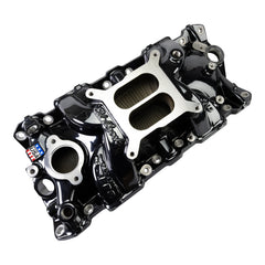 Edelbrock Chevy SB Performer EPS Manifold w/ Oil Fill Tube - Black Plasma