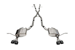 كورسا 11-21 جيب جراند شيروكي إكستريم مخرج خلفي مزدوج مقاس 2.5 بوصة مع أطراف PVD سوداء مقاس 4 بوصات