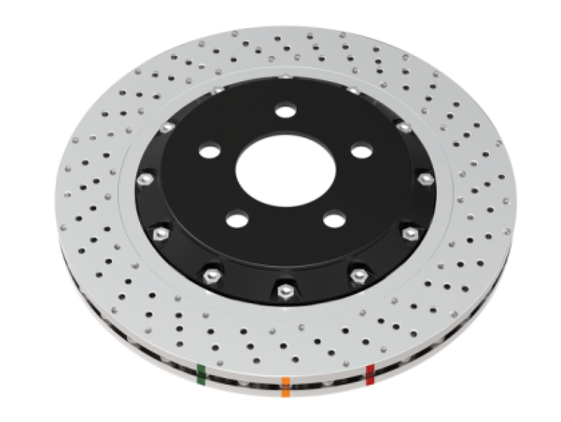 DBA 17-20 Honda Civic Type R Front 5000 Series Cross Drilled Rotor with Black Hat