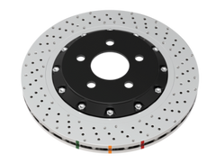 DBA 17-20 Honda Civic Type R Front 5000 Series Cross Drilled Rotor with Black Hat