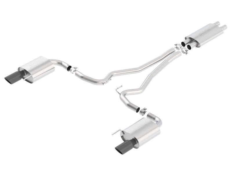 أنبوب Borla Touring Cat-Back 15 Ford Mustang GT 5.0L V8 MT/AT 2.5 بوصة أسود بطرف 4 بوصة