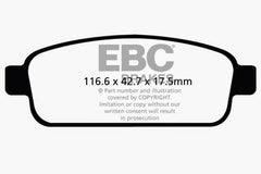 وسادات الفرامل الخلفية من Redstuff لسيارة Buick Encore 1.4 Turbo EBC 13+