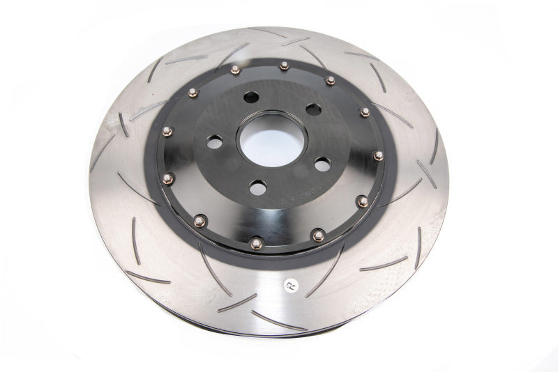 DBA 03-07 350Z / 03-04 G35 مع دوار Brembo أمامي مشقوق من سلسلة 5000 مكون من قطعتين مجمع مع Black Hat