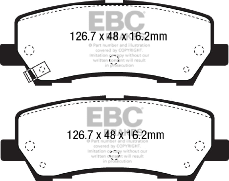 وسادات الفرامل الخلفية من Redstuff لسيارة Ford Mustang 2.3 Turbo Performance Pkg EBC 15+