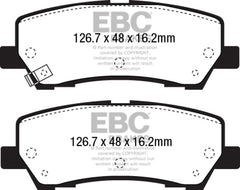 وسادات الفرامل الخلفية من Redstuff لسيارة Ford Mustang 2.3 Turbo Performance Pkg EBC 15+