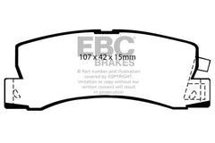 وسادات الفرامل الخلفية من Greenstuff لسيارة Lexus ES250 2.5 موديل EBC 90-91