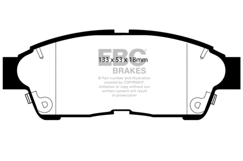 وسادات الفرامل الأمامية من Redstuff لسيارة Toyota Camry 2.2 موديل EBC 92-01