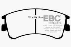 وسادات الفرامل الأمامية من Yellowstuff لسيارة Mazda 6 2.3 EBC 03-05