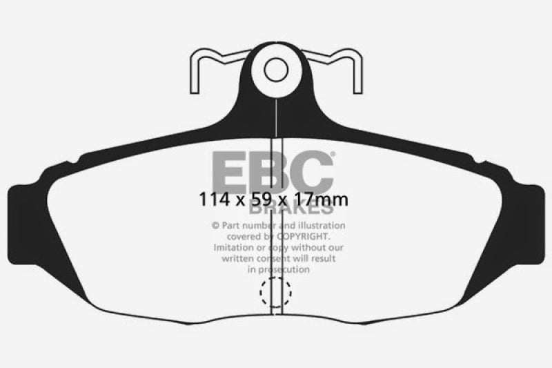 وسادات الفرامل الخلفية من Redstuff لسيارة Ford Mustang 5.0 EBC 87-93